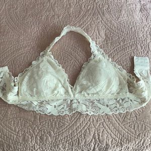 NWOT aerie off white lace halter bralette